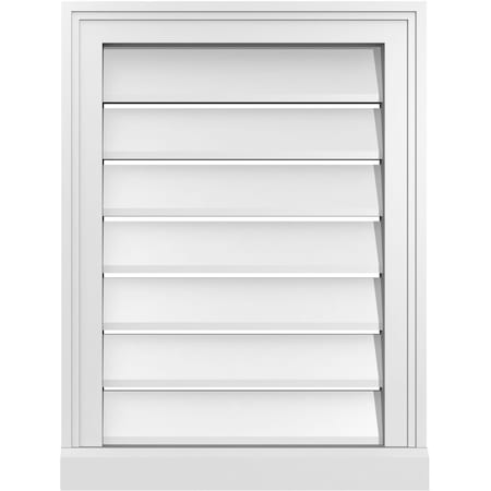 Ekena Millwork Vertical Surface Mount PVC Gable Vent: Functional, w/ 2"W x 2"P Brickmould Sill Frame, 18"W x 24"H GVPVE18X2403SF